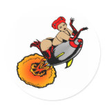 White Sexy Rocket Girl stickers