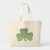 White Shamrocks in Green Shamrock Bag