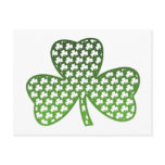 White Shamrocks in Green Shamrock Postcard