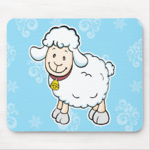 White Sheep Blue mousepad
