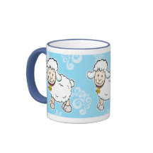 White Sheep Blue Mug