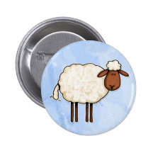 white sheep pinback buttons