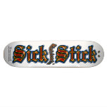 White ~ Sick Stick Logo Pro Deck skateboards