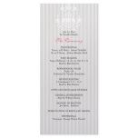 White & Silver Chandelier Striped Wedding Program rack cards