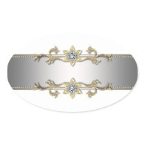 White Silver Gold Jewel Elegant Envelope Seal Sticker