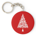 White Skully Xmas Tree keychains