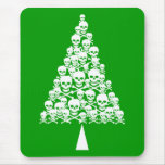 White Skully Xmas Tree mousepads
