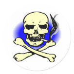 White Smoking Skull stickers