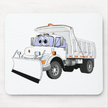 White Snow Plough Cartoon Mouse Pads