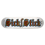 White Sparkle ~ Sick Stick Logo Pro Deck skateboards