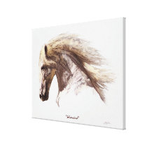 WHITE STALLION Horse Lover Fine-Art Canvas Print