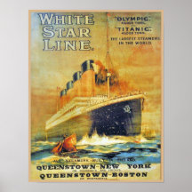 White Star Line Titanic & Olympic ad Print