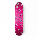 White Stars Gradient Pink: Custom Skateboard