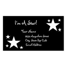 White Stars on Black - I'm a Star! Business Card