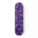 White Stars on Dark Squares: Custom Skateboard