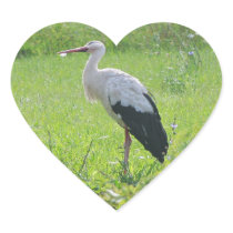 White stork heart stickers