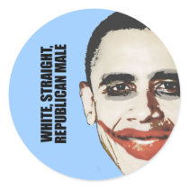 White straight Republican Male Round Stickers