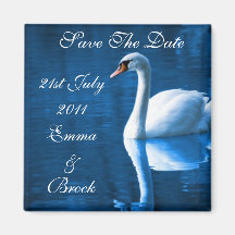 White Swan Save The Date Magnet