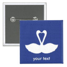 White Swans Wedding Pin