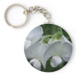 White Sweet Pea keychains