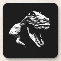 White T Rex Drink Coaster