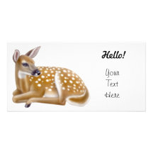 White Tailed Deer Fawn Personalized Photo Card