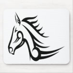 White Tattoo Tribal Horse mousepads