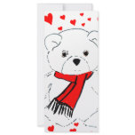 White Teddy Bear and Hearts rack cards