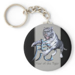 White Tiger and Chinese Symbol keychains
