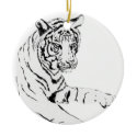 White Tiger Art Painting Ornament