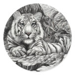 WHITE TIGER   by Diana S Martin Round Stickers