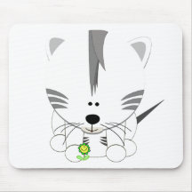 White Tiger Cub Mouse Pad