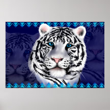 White Tiger Face Print