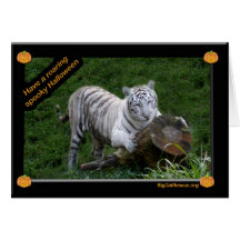 White Tiger Halloween Cards Simple