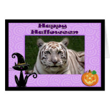 White Tiger Halloween Greeting Cards