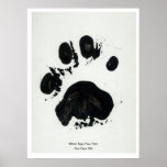 White Tiger Paw Print Poster