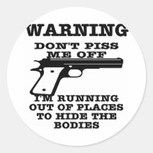 White To Hide The Bodies Round Sticker