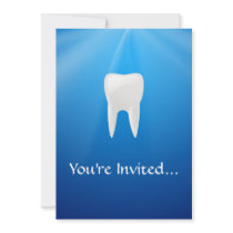 White Tooth on Blue Background