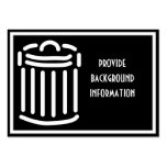 White Trash Can Symbol (For Dark Backgrounds) Business Cards
