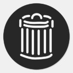 White Trash Can Symbol (For Dark Backgrounds) Sticker