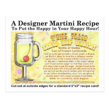 White Trash Lemon Drop Joke Martini Recipe Postcar Postcard