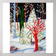 White Tree/Red Tree Poster