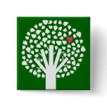 White Tree Silhouette with Heart Leaf buttons