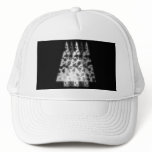 White Trees. Black Background. Christmas. Custom hats