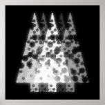 White Trees. Black Background. Christmas. Custom posters