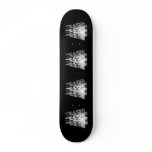 White Trees. Black Background. Christmas. Custom skateboards