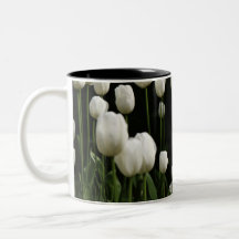 White tulips mugs