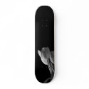 White Tulips Photo On Black Background skateboards