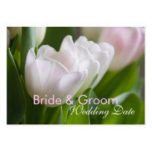 White Tulips • Save the Date Mini Card Business Cards