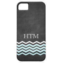 White & Turquoise Chevron iPhone 5 Case